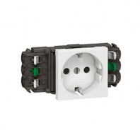 LEGRAND 077401 Модуль розетки 2К+З, немецкий стандарт (Schuko), безвинтовые зажимы, проходной (в короб), Mosaic
