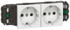 LEGRAND 077402 Модуль розетки 2х2К+З, 4М, немецкий стандарт (Schuko), безвинтовые зажимы, проходной (в короб), Mosaic