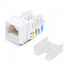 KJ-RJ45-Cat.5e-90-SW Вставка Keystone Jack RJ-45, категория 5e, заделка 110 тип, белая, со стяжкой