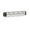 LEGRAND 077404 Модуль розетки 4х2К+З, 8М, немецкий стандарт (Schuko), безвинтовые зажимы, проходной (в короб), Mosaic