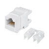 KJ-RJ45-Cat.6A-180Вставка Keystone Jack RJ-45(8P8C), 180 градусов, категория 6A, Dual IDC белая