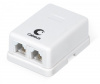 WS-6P4C-TEL-2 Розетка телефонная RJ-12(6P4C), двойная, внешняя, белая