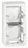 LEGRAND 080282 Коробка для накладного монтажа, вертикальная, 2Х2М, глубина 40 мм, белая, Mosaic
